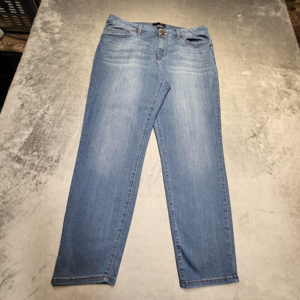 1822 Denim Jeans Womens 16 Blue Light Wash Straight Stretch 5-Pocket Denim